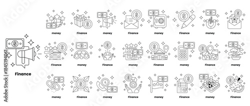 A series of dots and lines that spell out the word financee