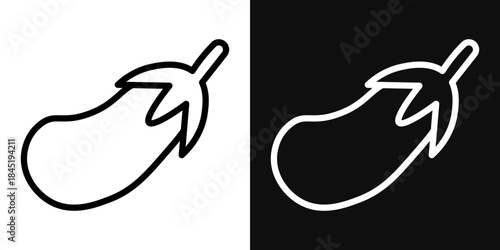 Eggplant icons - editable stroke vector illustration