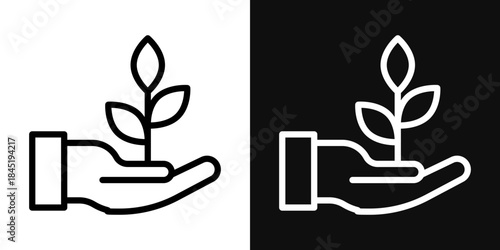 Environment protection icons - editable stroke vector illustration