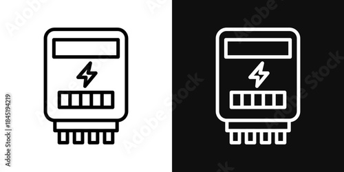 electric meter icons - editable stroke vector illustration