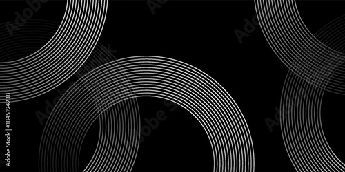 PrintAbstract grey and red circle line vector on dark background. Modern simple overlap circle lines texture creative design. Suit for poster, cover, banner, flyer, brochure, presentation, website