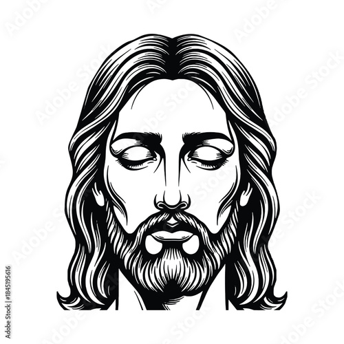 Good jisho head mascot vector illustration, king tribal tattoo design