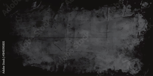Dark, dirty, and textured black grunge wall background with aged vintage paper surface pattern