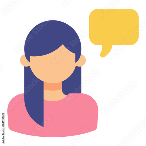 female assistant flat icon