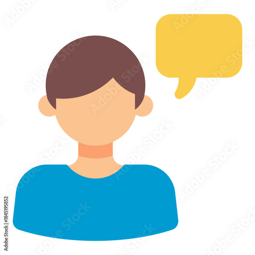 male assistant flat icon