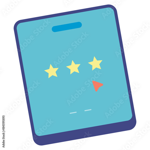 rating stars on computer tablet flat icon