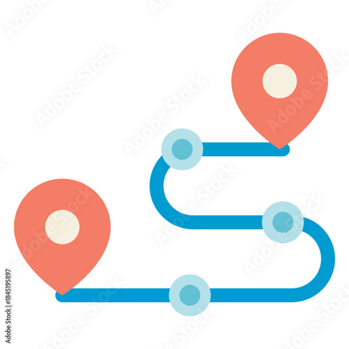 route direction of location flat icon