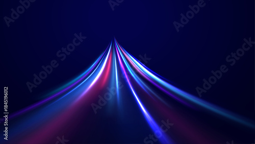 Line swirl road color light dynamic motion traffic speed night.
