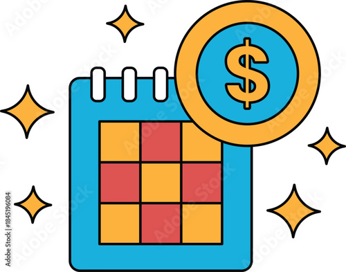 A calendar with a dollar sign on it