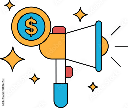 A dollar sign is on a microphone