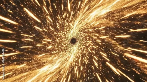 Shining Golden Spiral Radial Light Burst 