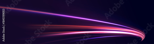 Road line swirl color light motion speed traffic night city.
