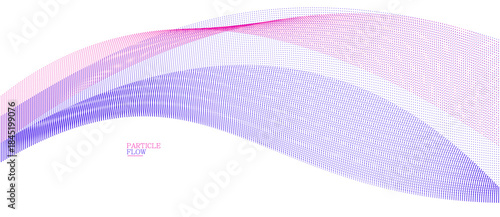 Smooth background with wave of flowing particles abstract vector art, easy and soft relaxing curve lines dots in motion, airy and soft illustration.