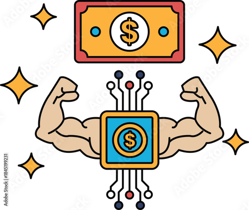 A man with a muscular build is holding a dollar bill in his hand