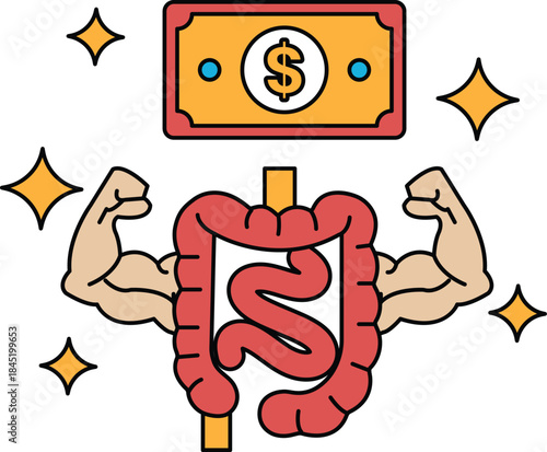 A dollar bill is on top of a person's stomach