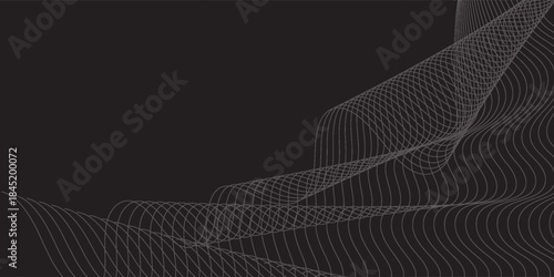 Abstract Blue Wave Grid: Futuristic Studio Background With Curved Lines and Motion eps10