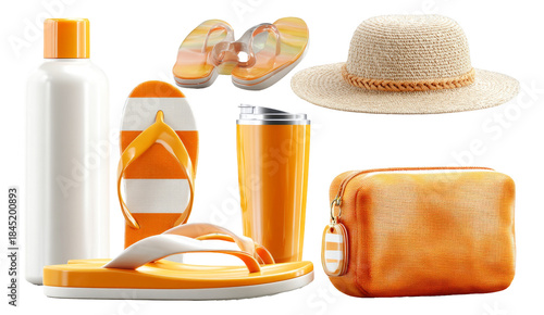 Bright and Clean 3D Poolside Essentials for a Relaxing Vacation Experience