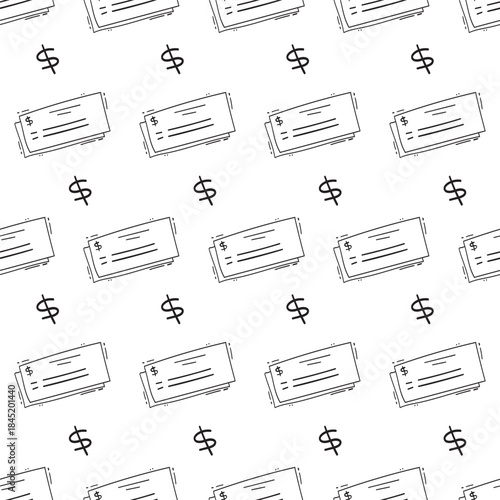 hand drawn business seamless pattern background