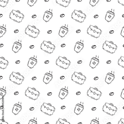 hand drawn business seamless pattern background