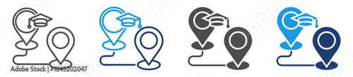 distance education icon sheet with multiple style