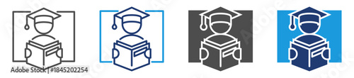students icon sheet with multiple style