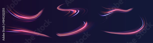 Line swirl color road light dynamic motion speed traffic night.
