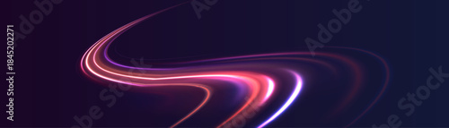 Color line swirl road light dynamic motion speed traffic night.
