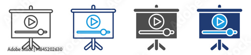 video course icon sheet with multiple style