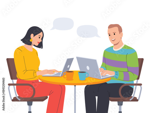 Coworkers Communicating and Collaborating on a Business Project at an Office Table