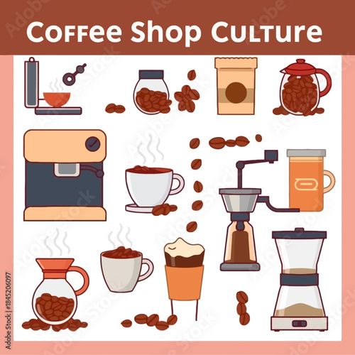 Coffee Shop Culture Illustration