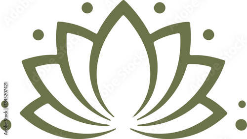 Ayurveda Icon - Traditional Indian Herbal Medicine and Wellness Symbol