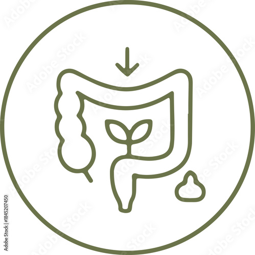 Bowel Movement Icon – Digestive Health, Intestinal Function Symbol