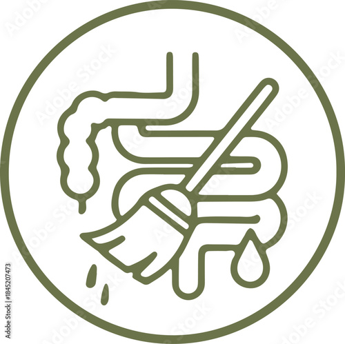 Colon Cleanse Icon – Digestive Detox and Intestinal Health Symbol