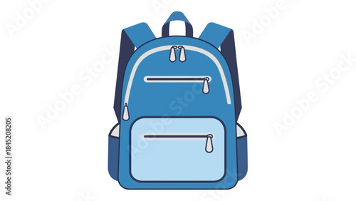 Bright blue backpack with multiple compartments designed for school or outdoor adventures suitable