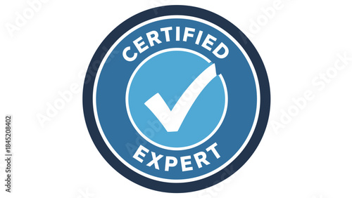 Certified Expert Badge with Checkmark Illustration Emphasizing Professional Qualification