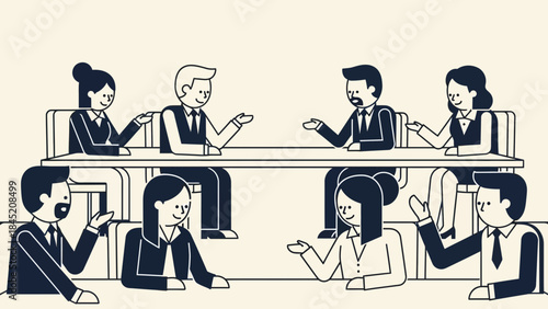 Collaborative Business Meeting with Diverse Professionals Engaged in Discussion