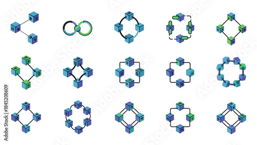Collection of interconnected digital nodes and network structures illustrating modern connectivity
