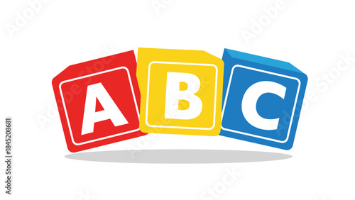 Colorful Alphabet Blocks for Learning and Early Childhood Education Visual