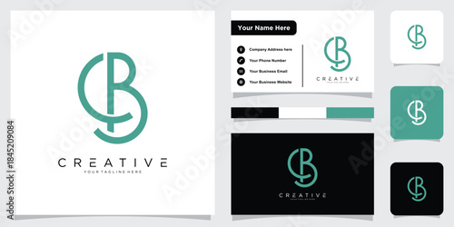 CB or BC initial letter logo design vector