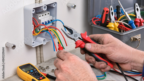 electrician fixing electrical wires