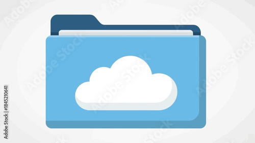 Digital cloud storage folder icon representing online data management and cloud computing services