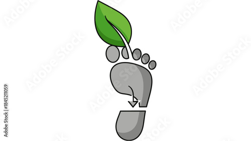Eco-friendly footprint with a leaf symbolizing sustainable living and environmental consciousness