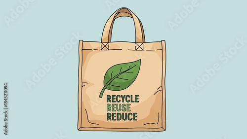 Eco-friendly reusable shopping bag promoting environmental consciousness and waste reduction
