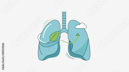 Environmental Awareness and Air Purification Through Lung Health Illustration