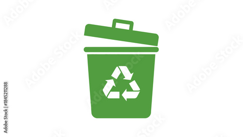 Environmental awareness symbol depicting eco-friendly waste recycling bin illustration for