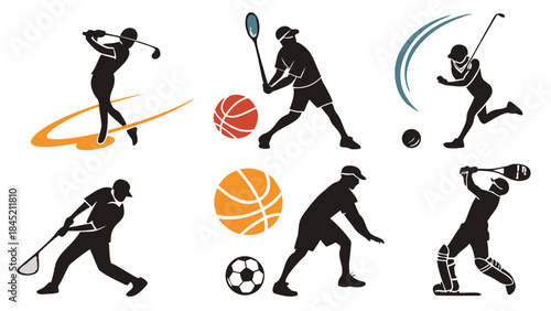 Collection of diverse sports silhouettes illustrating active lifestyles and athletic pursuits.