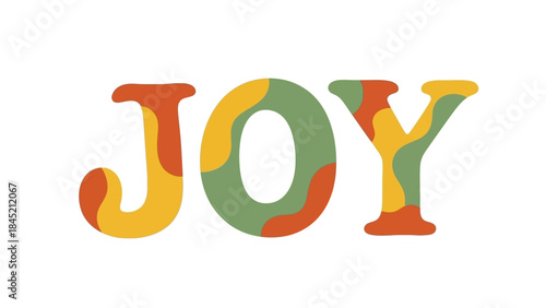 Abstract Organic Cutout Style JOY Typography Vector