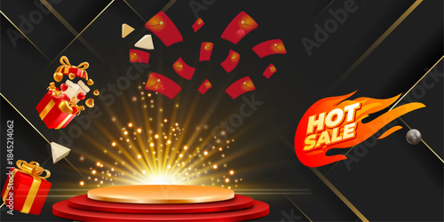 A striking black and red background for advertising and product presentations, perfect for online marketing campaigns. Suitable for shopping, promotions, events, or festive occasions.
