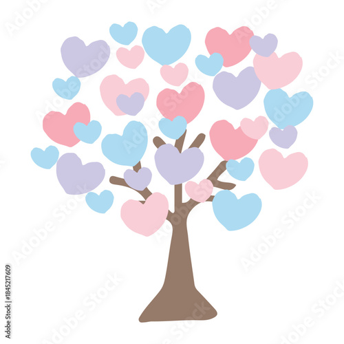 やさしい自然シンプル素材シリーズ｜カラフルなハートの木
Gentle Nature Simple Series | Colorful Heart Tree