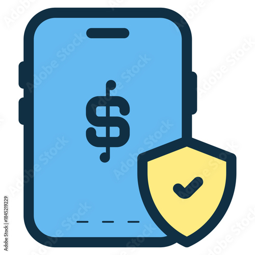 mobile banking secure protection icon